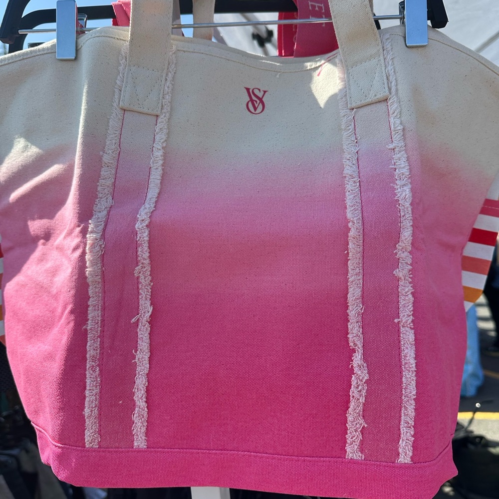 Victoria's Secret Pink and Cream Gradient Tote